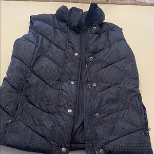 Gap Polka Dot Puffer Vest Women's Navy Size M
